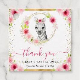 Etiquetas Para Lembrancinhas Chá de fraldas Floral de Zebra Selvagem Cura de Ág