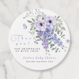 Etiquetas Para Lembrancinhas Chá de fraldas floral púrpura Lilac Obrigado etiqu