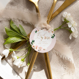 Etiquetas Para Lembrancinhas Chá de fraldas floral rosa brilhante obrigado