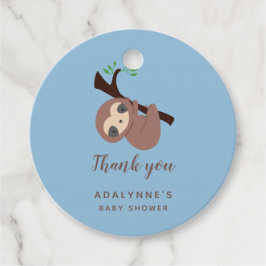 Etiquetas Para Lembrancinhas Chá de fraldas Leve, obrigado, Blue Script Cuide