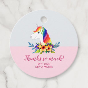Etiquetas Para Lembrancinhas Chá de fraldas Magical Unicórnio Girls