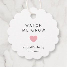 Etiquetas Para Lembrancinhas Chá de fraldas Moderno Coração Cor-de-Rosa