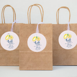 Etiquetas Para Lembrancinhas Chá de fraldas Moderno Lemon Yellow Obrigado