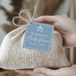 Etiquetas Para Lembrancinhas Chá de fraldas móvel Elegante Azul Brinquedo