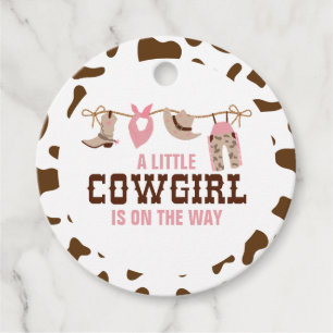 Etiquetas Para Lembrancinhas Chá de fraldas Ocidental de Cowgirl Rosa