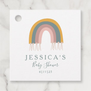 Etiquetas Para Lembrancinhas Chá de fraldas Personalizado Boho Mínimo do Arco-Í