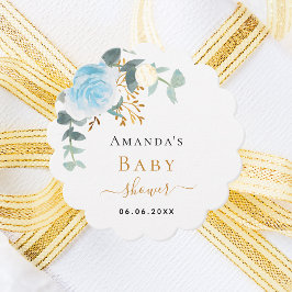 Etiquetas Para Lembrancinhas Chá de fraldas rapaz azul de eucalipto floral obri