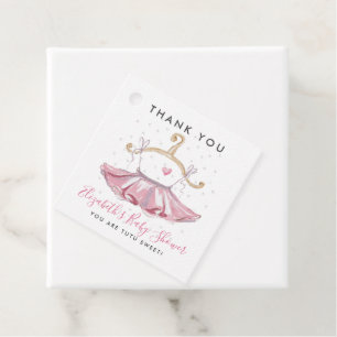 Etiquetas Para Lembrancinhas Chá de fraldas Rosa Tutu Ballerina Garota Obrigado