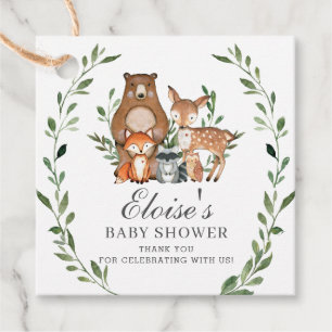 Etiquetas Para Lembrancinhas Chá de fraldas Rustic Greenery Woodland Obrigado