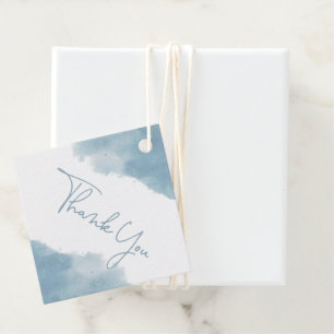 Etiquetas Para Lembrancinhas Chá de fraldas Sky Blue Watercolor Obrigado