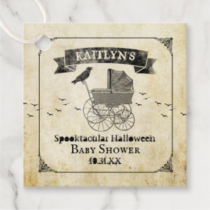 Etiquetas Para Lembrancinhas Chá de fraldas Vintage Stroller Halloween
