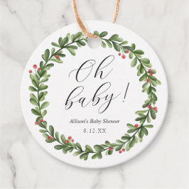 Etiquetas Para Lembrancinhas Chá de fraldas Winter Evergreen Oh