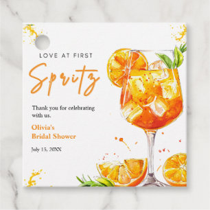 Etiquetas Para Lembrancinhas Chá de Noiva Amor à Primeira Spritz de Laranja
