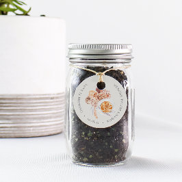 Etiquetas Para Lembrancinhas Chá de Noiva Boho Floral Café "O Amor está Cozinha