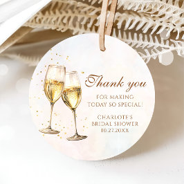 Etiquetas Para Lembrancinhas Chá de Noiva com Brunch e Champanhe Bubbly