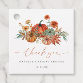 Etiquetas Para Lembrancinhas Chá de Noiva de Abóbora Floral de Outono