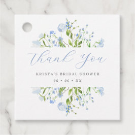 Etiquetas Para Lembrancinhas Chá de Noiva Floral Azul Claro Obrigado