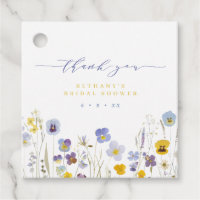 Chá de Noiva Floral Azul e Amarelo de Agradeciment
