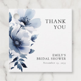 Etiquetas Para Lembrancinhas Chá de Noiva Floral Azul Marinho