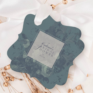 Etiquetas Para Lembrancinhas Chá de Noiva Floral Azul Turquesa Rústico Elegante