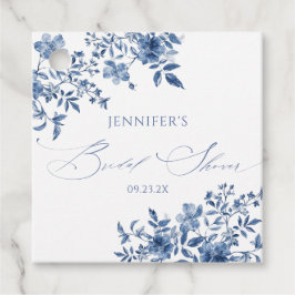 Etiquetas Para Lembrancinhas Chá de Noiva Floral com Azul
