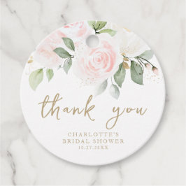Etiquetas Para Lembrancinhas Chá de Noiva Floral Rosa Dourado Aquarela