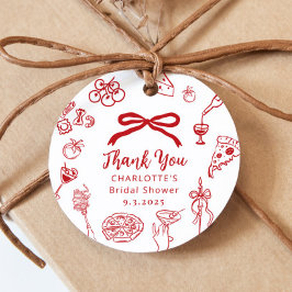 Etiquetas Para Lembrancinhas Chá de Noiva Italiano Desenhado à Mão That's Amore