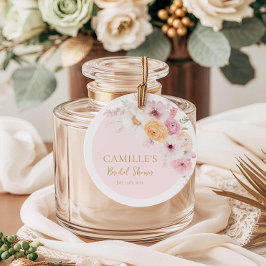 Etiquetas Para Lembrancinhas Chá de Noiva Jardim Rosa Elegante