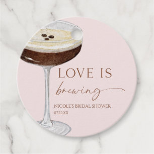 Etiquetas Para Lembrancinhas Chá de Noiva Love Is Brewing Expresso Martini