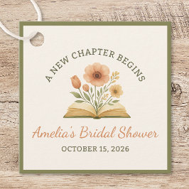 Etiquetas Para Lembrancinhas Chá de Noiva Temático de Livro - Floral Aquarela