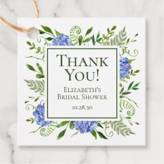 Etiquetas Para Lembrancinhas Chá de panela Blue Hydrangeas Obrigado