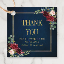 Etiquetas Para Lembrancinhas Chá de panela Blush do Marinho Burgundy Obrigado