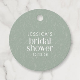 Etiquetas Para Lembrancinhas Chá de panela Botânico Verde Rustic Sage