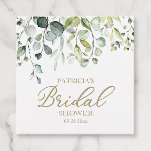 Etiquetas Para Lembrancinhas Chá de panela de Aquarela Eucalyptus, verde-bonito