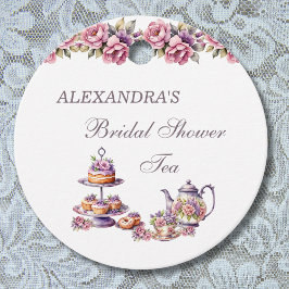 Etiquetas Para Lembrancinhas Chá de panela De Chá Floral Rosa, Lilac, Obrigado