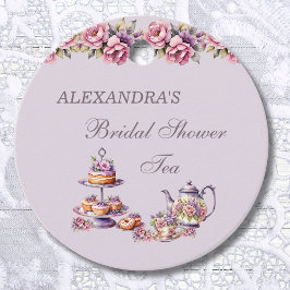 Etiquetas Para Lembrancinhas Chá de panela De Chá Floral Rosa Lilac Obrigado