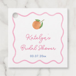 Etiquetas Para Lembrancinhas Chá de panela de Citros Azuis de Cobalto, Rosa Vib