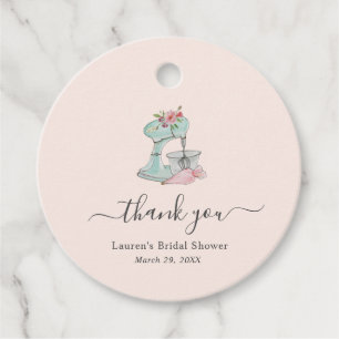 Etiquetas Para Lembrancinhas Chá de panela de mixer de bolos cor-de-rosa Obrig