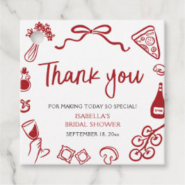 Etiquetas Para Lembrancinhas Chá de panela de Pasta de Pizza Desenhada com Mão