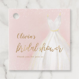 Etiquetas Para Lembrancinhas Chá de panela De Vestido Elegante Leve E Dourada