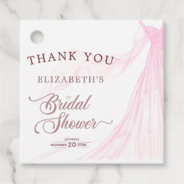 Etiquetas Para Lembrancinhas Chá de panela de vestir de noiva rosa macio elegan