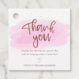 Etiquetas Para Lembrancinhas Chá de panela Dourado De Aquarela Obrigado