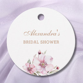 Etiquetas Para Lembrancinhas Chá de panela Feminino de Rosas Rosa Dusty Obrigad