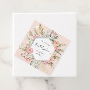 Etiquetas Para Lembrancinhas chá de panela floral boêmico com mancha elegante