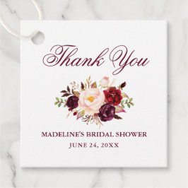 Etiquetas Para Lembrancinhas Chá de panela Floral Burgundy Elegante