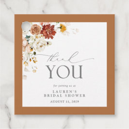 Etiquetas Para Lembrancinhas Chá de panela Floral de Cor Laranja Rastreada