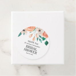 Etiquetas Para Lembrancinhas Chá de panela Floral de Pêssego Elegante Personali