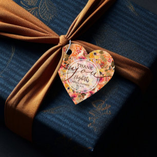 Etiquetas Para Lembrancinhas Chá de panela Floral do outono elegante Obrigado