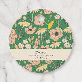 Etiquetas Para Lembrancinhas Chá de panela Floral Floral do Vintage Green Boho