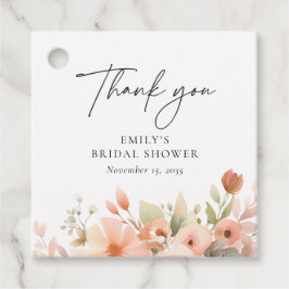 Etiquetas Para Lembrancinhas Chá de panela Floral Peach Boho